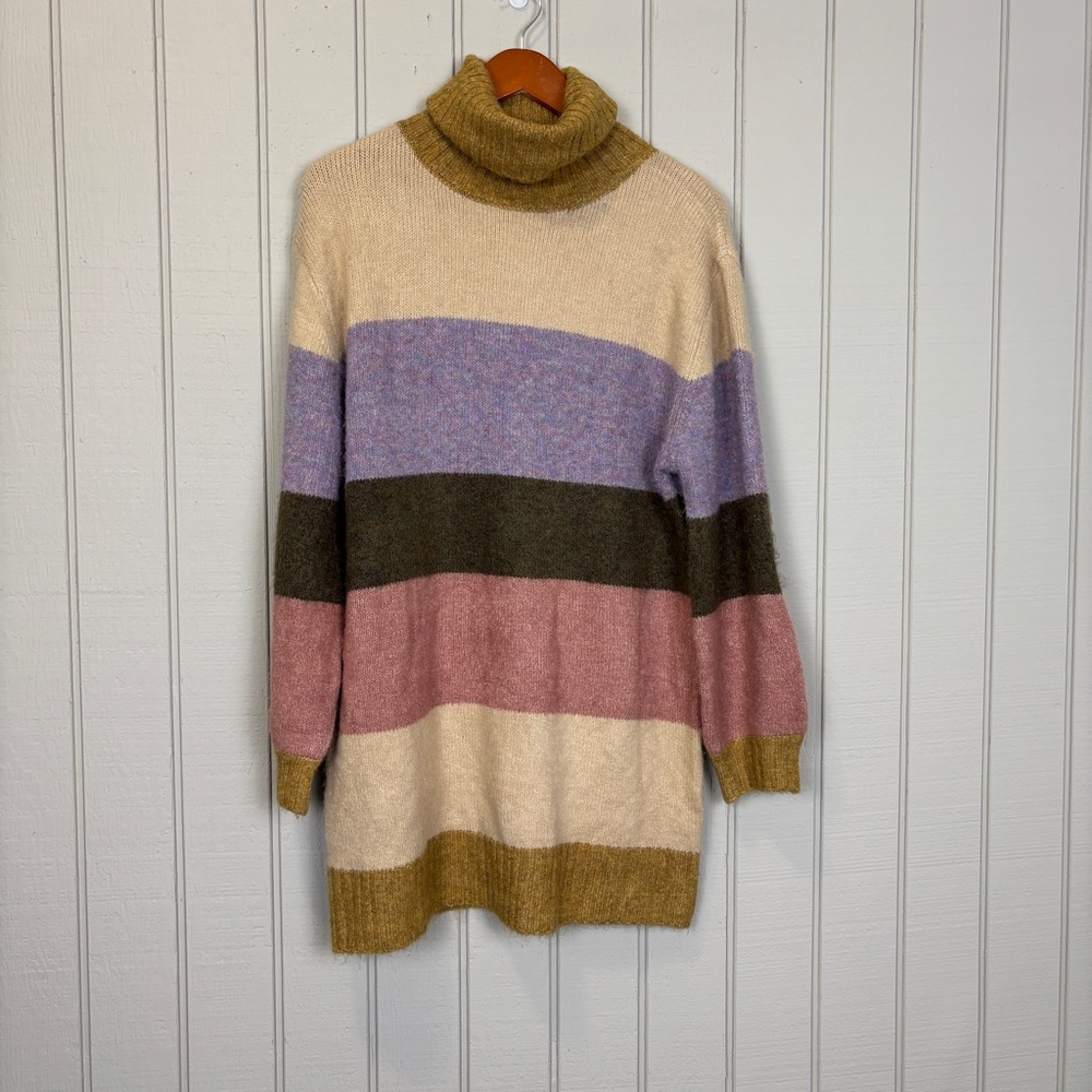 NWOT Kayla's Armoire Women’s Turtleneck Sweater-Multicolor Long-Sleeve Large